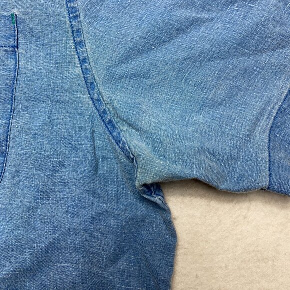 Tommy Bahama Linen Shirt L Blue Relax Short Sleeve Blue Beach Button Up - Picture 6 of 12